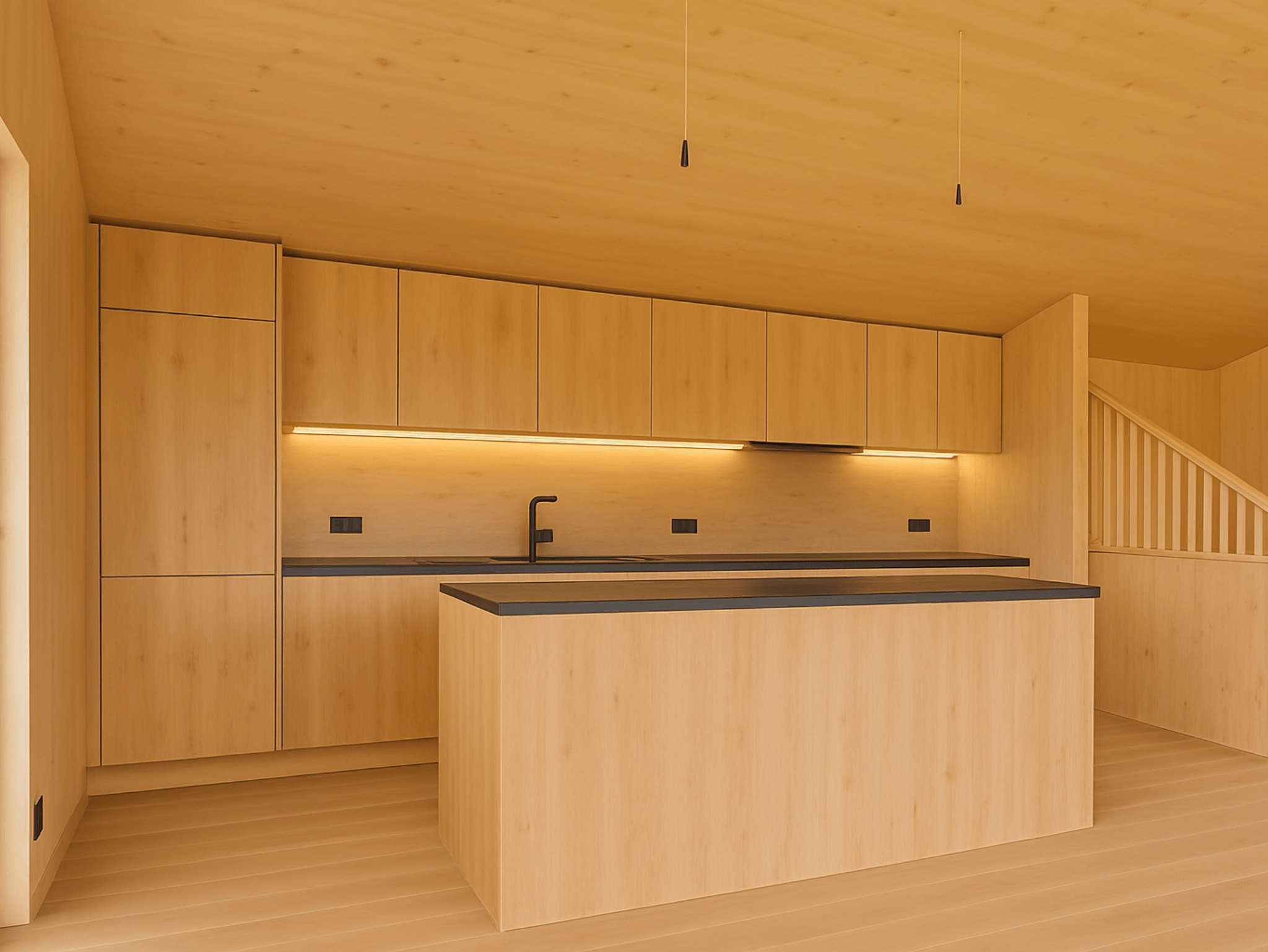 Casa sostenible de madera en Cortàs, La Cerdanya, con vistas al valle, grandes ventanales, orientación sur y diseño pasivo eficiente energéticamente.