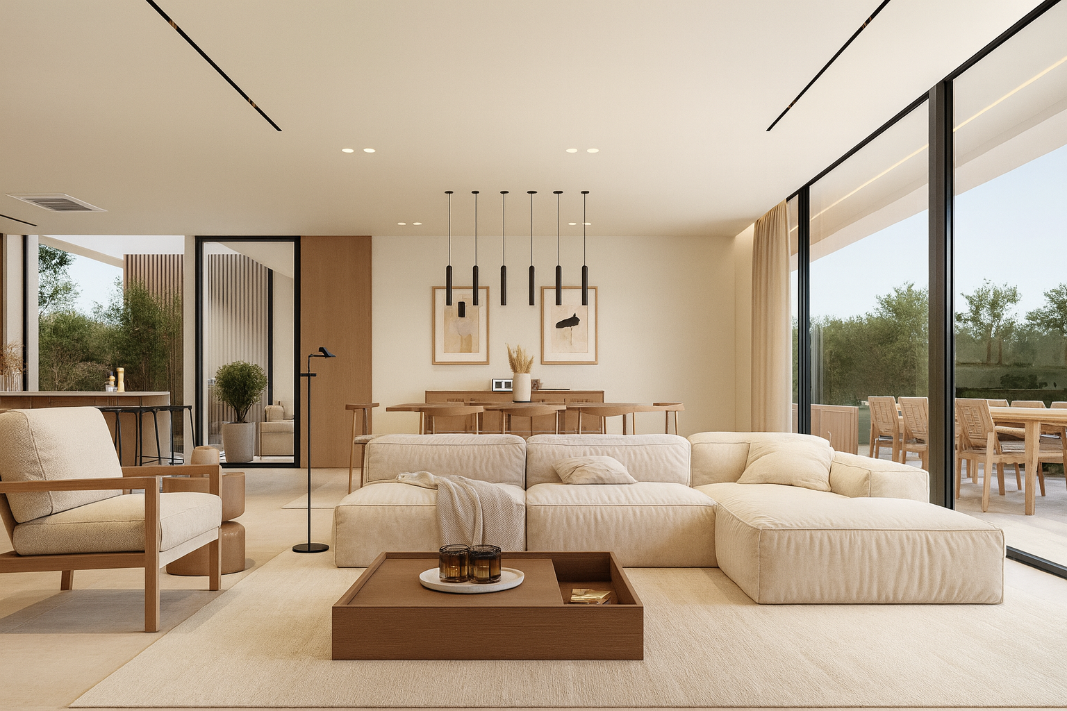 Casa de obra nueva en Cardedeu, 285 m² en una sola planta sobre parcela llana de 1.400 m², con eficiencia energética A, cocina Santos con isla, salón abierto al jardín, 4 habitaciones dobles, 3 baños de diseño, piscina de cloración salina, zona de barbacoa con pérgola y acabados de alta gama.