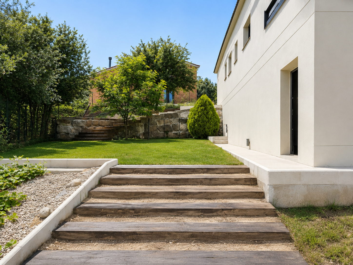 Casa reformada en venta en Can Pla, Gualba, con orientación sur, jardín en diferentes niveles, chimenea, garaje y entorno verde junto al Montseny | Muditā Barcelona